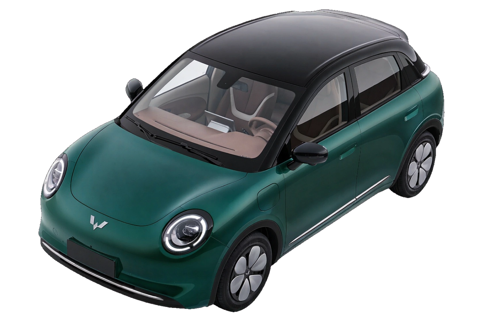 Bingo Pro retro-styled electric city car in emerald green
